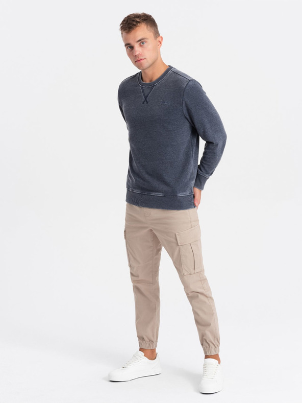 Ombre Clothing Tmavomodrá pánska mikina Ombre Oblečenie