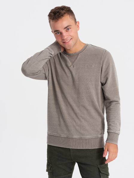 Ombre Clothing Béžová Pánska mikina Ombre Oblečenie