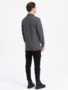 Ombre Clothing Šedá pánska mikina so základným golierom Ombre Oblečenie