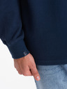 Ombre Clothing Tmavomodrá pánska mikina so základným golierom Ombre Oblečenie