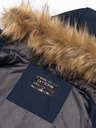 Ombre Clothing Tmavomodrá pánska zimná bunda s umelou kožušinou Ombre Clothing Alaskan