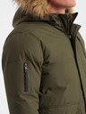 Ombre Clothing Zelená pánska zimná bunda s umelou kožušinou Ombre Clothing Alaskan