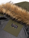 Ombre Clothing Zelená pánska zimná bunda s umelou kožušinou Ombre Clothing Alaskan