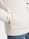 Ombre Clothing Cream Pánska prešívaná zimná bunda s kapucňou Ombre Oblečenie