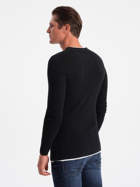 Ombre Clothing Čierny pánsky sveter Ombre Clothing