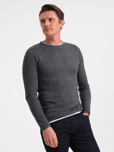 Ombre Clothing Tmavo šedá Pánsky sveter Ombre Oblečenie