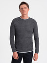 Ombre Clothing Tmavo šedá Pánsky sveter Ombre Oblečenie