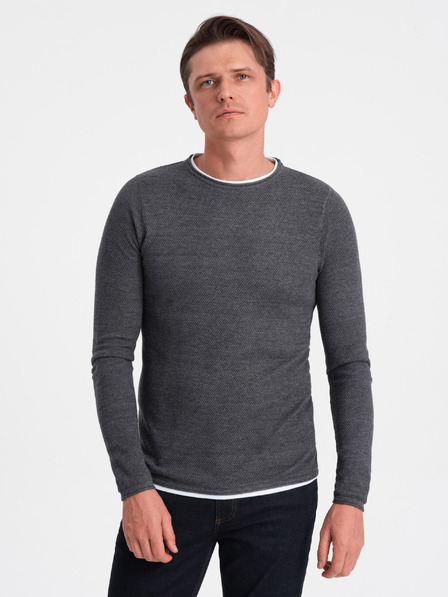 Ombre Clothing Tmavo šedá Pánsky sveter Ombre Oblečenie