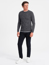 Ombre Clothing Tmavo šedá Pánsky sveter Ombre Oblečenie