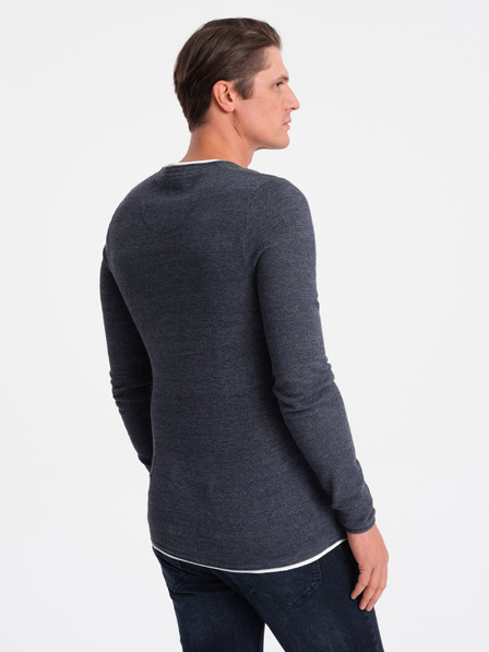 Ombre Clothing Tmavomodrý pánsky sveter Ombre Oblečenie