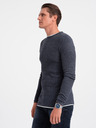 Ombre Clothing Tmavomodrý pánsky sveter Ombre Oblečenie