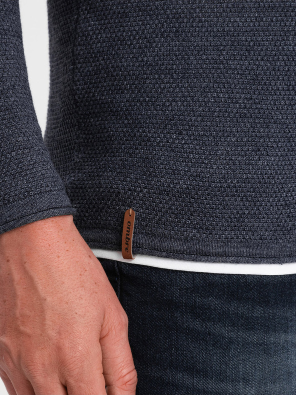 Ombre Clothing Tmavomodrý pánsky sveter Ombre Oblečenie