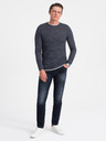 Ombre Clothing Tmavomodrý pánsky sveter Ombre Oblečenie