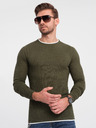 Ombre Clothing Khaki pánsky sveter Ombre Oblečenie