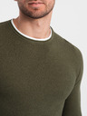 Ombre Clothing Khaki pánsky sveter Ombre Oblečenie
