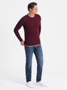 Ombre Clothing Pánsky bordový sveter Ombre Oblečenie