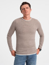 Ombre Clothing Béžový pánsky sveter Ombre Oblečenie