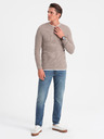 Ombre Clothing Béžový pánsky sveter Ombre Oblečenie