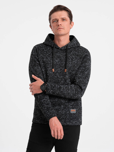 Ombre Clothing Tmavošedá pánska žíhaná mikina Ombre Oblečenie