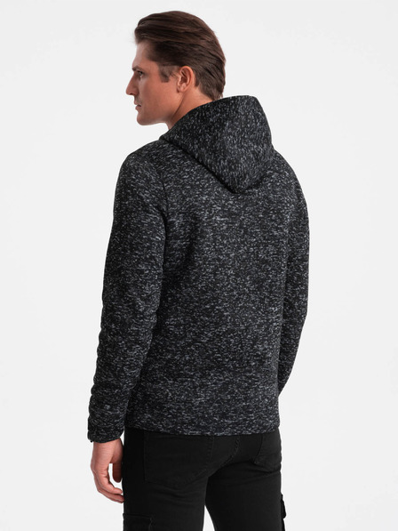 Ombre Clothing Tmavošedá pánska žíhaná mikina Ombre Oblečenie