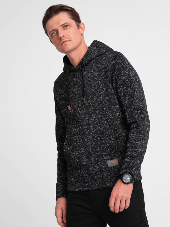 Ombre Clothing Tmavošedá pánska žíhaná mikina Ombre Oblečenie