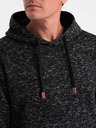 Ombre Clothing Tmavošedá pánska žíhaná mikina Ombre Oblečenie
