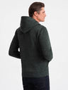 Ombre Clothing Tmavozelená pánska žíhaná mikina Ombre Clothing