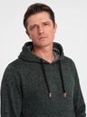 Ombre Clothing Tmavozelená pánska žíhaná mikina Ombre Clothing
