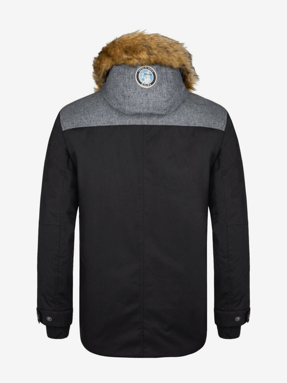 Kilpi Čierna pánska zimná bunda s umelou kožušinou Kilpi ALPHA
