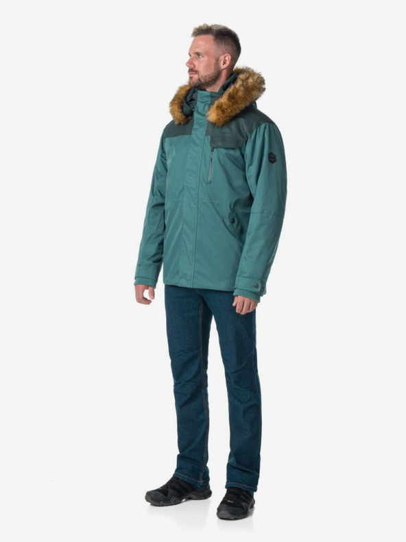 Kilpi Čierna pánska zimná bunda s umelou kožušinou Kilpi ALPHA