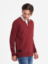 Ombre Clothing Pánska mikina s bordovým golierom Ombre Oblečenie