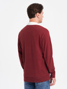 Ombre Clothing Pánska mikina s bordovým golierom Ombre Oblečenie