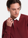 Ombre Clothing Pánska mikina s bordovým golierom Ombre Oblečenie
