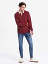 Ombre Clothing Pánska mikina s bordovým golierom Ombre Oblečenie