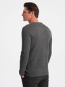 Ombre Clothing Šedý pánsky sveter s vreckami Ombre Oblečenie