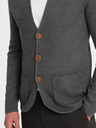 Ombre Clothing Šedý pánsky sveter s vreckami Ombre Oblečenie