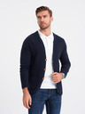 Ombre Clothing Tmavomodrý pánsky sveter s vreckami Ombre Clothing