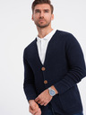Ombre Clothing Tmavomodrý pánsky sveter s vreckami Ombre Clothing