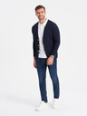 Ombre Clothing Tmavomodrý pánsky sveter s vreckami Ombre Clothing