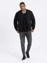 Ombre Clothing Čierna pánska prešívaná bombera Ombre Oblečenie