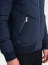 Ombre Clothing Tmavomodrá pánska prešívaná bombera Ombre Oblečenie
