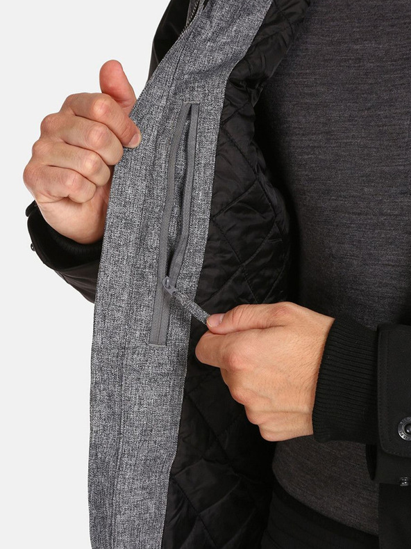 Kilpi Čierna pánska zimná bunda s umelou kožušinou Kilpi ALPHA