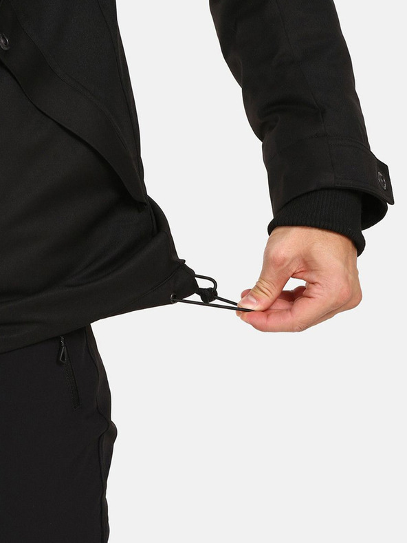 Kilpi Čierna pánska zimná bunda s umelou kožušinou Kilpi ALPHA