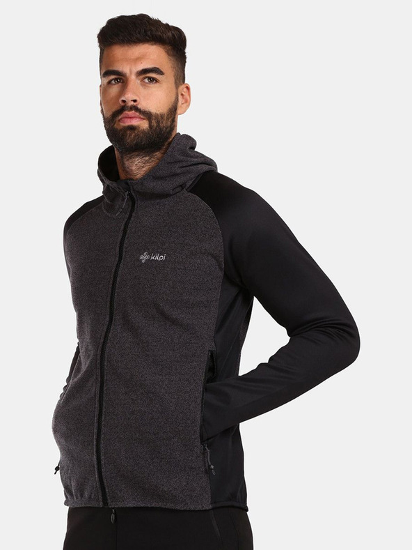 Kilpi Čierna pánska fleecová mikina Kilpi VERSAM-M