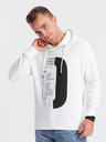 Ombre Clothing Biela pánska mikina s potlačou Ombre Clothing