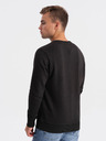 Ombre Clothing Tmavohnedá pánska mikina s potlačou Ombre Oblečenie