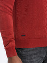 Ombre Clothing Červený pánsky základný sveter s výstrihom do V Oblečenie Ombre