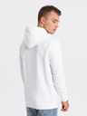 Ombre Clothing Biela pánska mikina s kapucňou Ombre Oblečenie
