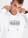 Ombre Clothing Biela pánska mikina s kapucňou Ombre Oblečenie