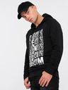 Ombre Clothing Čiernobiela pánska mikina s kapucňou a potlačou Ombre Clothing